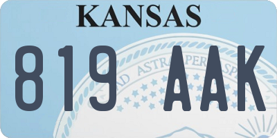 KS license plate 819AAK