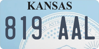 KS license plate 819AAL