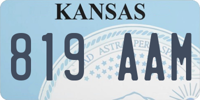 KS license plate 819AAM