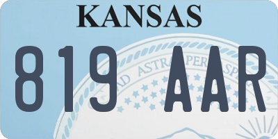 KS license plate 819AAR