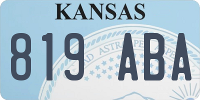 KS license plate 819ABA