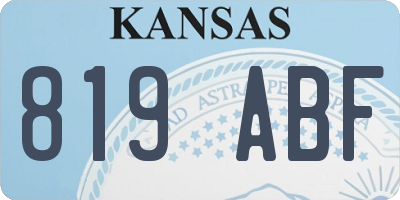 KS license plate 819ABF