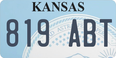 KS license plate 819ABT