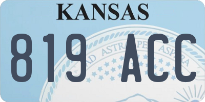 KS license plate 819ACC