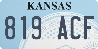 KS license plate 819ACF