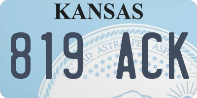 KS license plate 819ACK