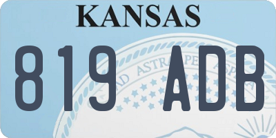 KS license plate 819ADB