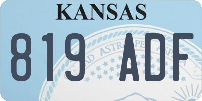KS license plate 819ADF