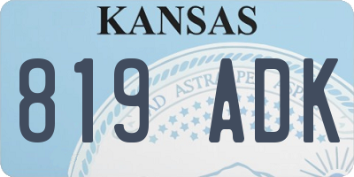 KS license plate 819ADK