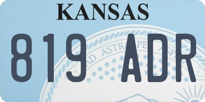 KS license plate 819ADR