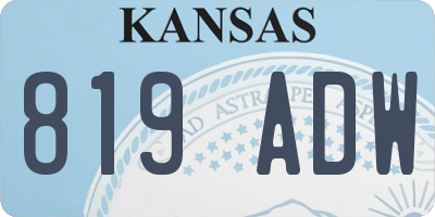 KS license plate 819ADW