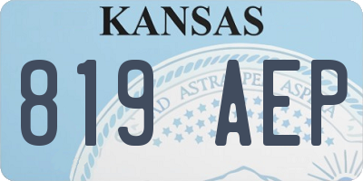 KS license plate 819AEP