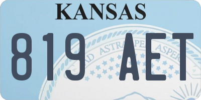 KS license plate 819AET
