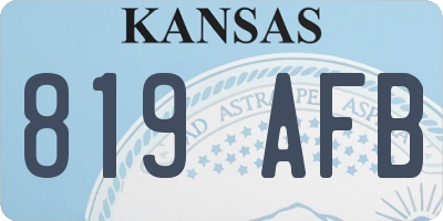 KS license plate 819AFB