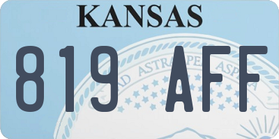 KS license plate 819AFF