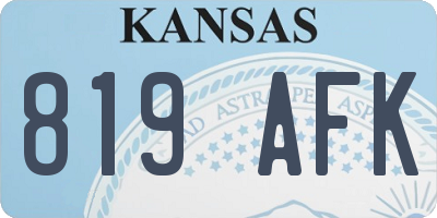 KS license plate 819AFK