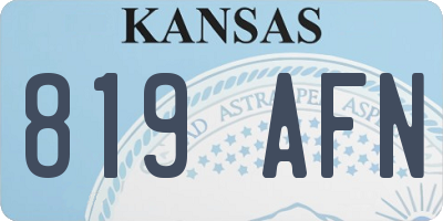 KS license plate 819AFN