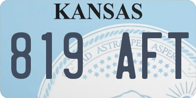 KS license plate 819AFT