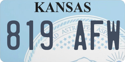 KS license plate 819AFW