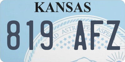KS license plate 819AFZ