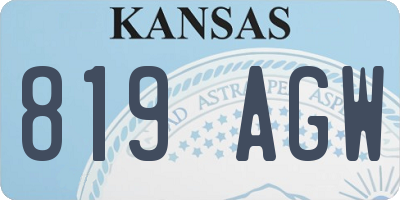 KS license plate 819AGW