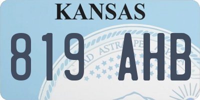 KS license plate 819AHB