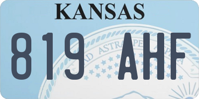KS license plate 819AHF