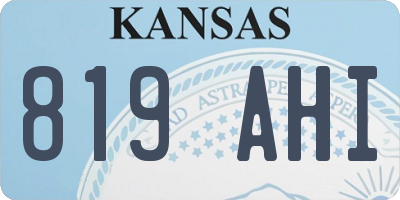 KS license plate 819AHI