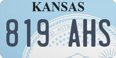 KS license plate 819AHS