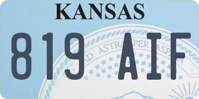 KS license plate 819AIF