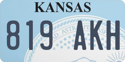 KS license plate 819AKH