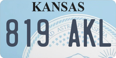 KS license plate 819AKL