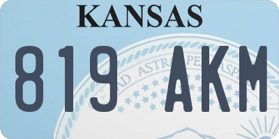 KS license plate 819AKM