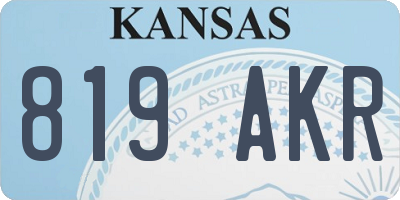KS license plate 819AKR