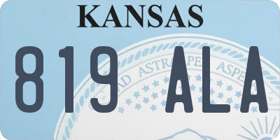 KS license plate 819ALA