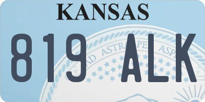 KS license plate 819ALK