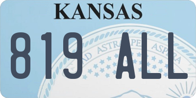 KS license plate 819ALL