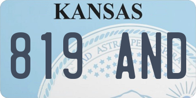 KS license plate 819AND