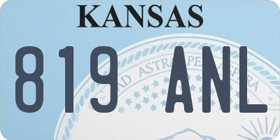 KS license plate 819ANL