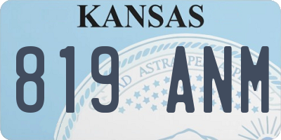 KS license plate 819ANM