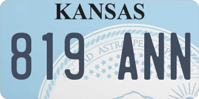 KS license plate 819ANN