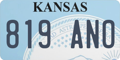 KS license plate 819ANO