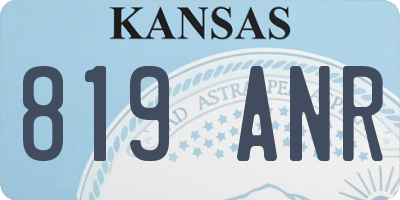 KS license plate 819ANR