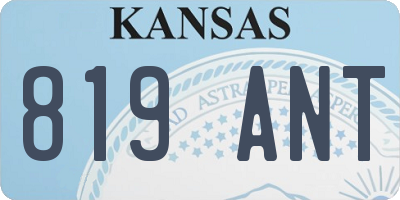 KS license plate 819ANT