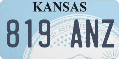 KS license plate 819ANZ
