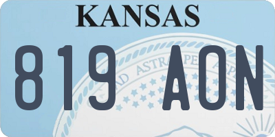KS license plate 819AON