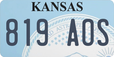 KS license plate 819AOS
