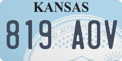 KS license plate 819AOV