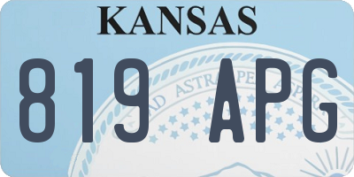 KS license plate 819APG