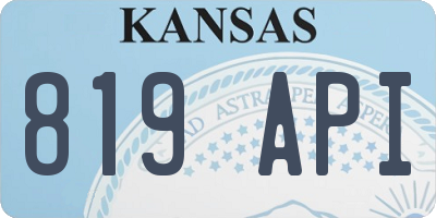 KS license plate 819API